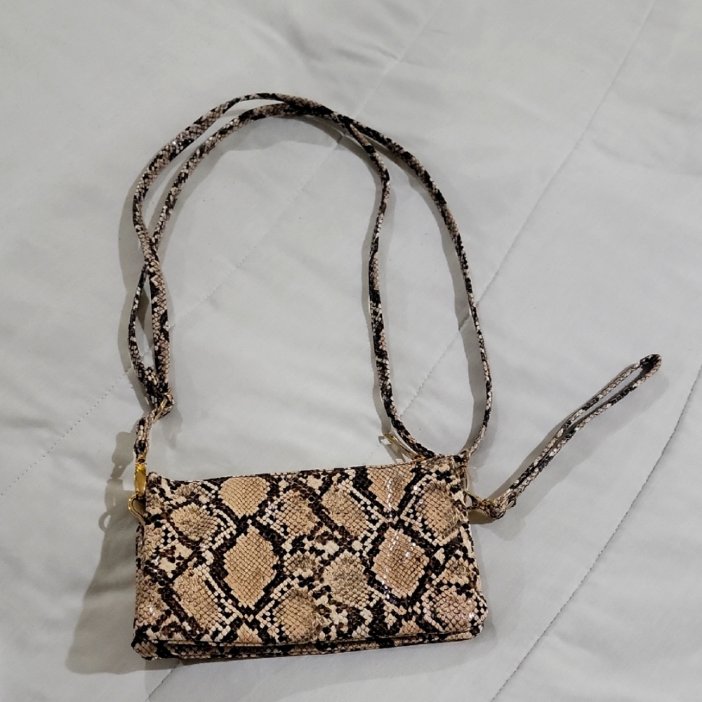 Snakeskin Pattern Crossbody Bag